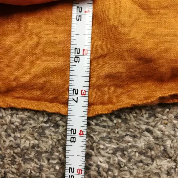 American Giant Shirt Linen Short Sleeve Button Down Light Brown Mens Large - Picture 7 of 8